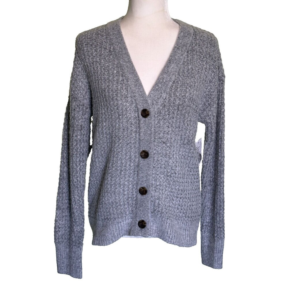 Sonoma Women's Grey Quiet Luxury‎ Casual Office Minimalist Cardigan Sz Sm NEW
